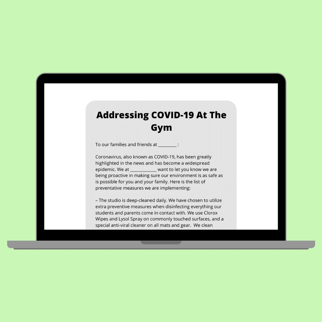 How To Address COVID-19 To Your Students & Gym Members