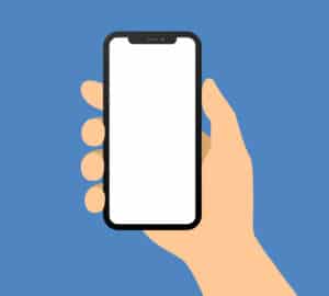 illustration of person holding iphone