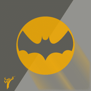 Batman symbol with Kicksite martial arts icon