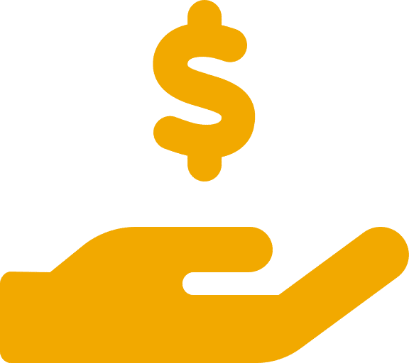 hand and dollar sign icon