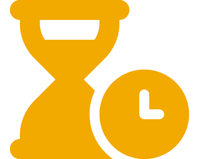 Hourglass and clock icon