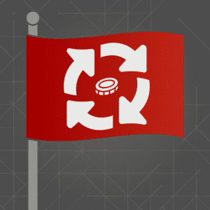Red Flag with payment processing icon