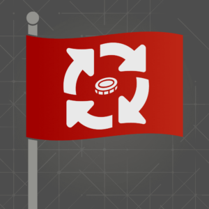 Red Flag with payment processing icon