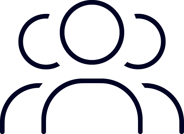 Icon of a group of individuals blue